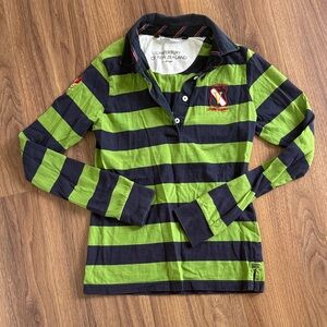 Canterbury Kids Green and Black Striped Button Down Shirt